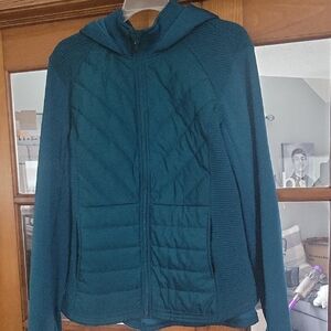 Fila Women's Blue Hooded Puffer Jacket